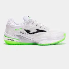 JOMA - Zapatillas Padel Slam Men 2502 Blanco Verde Flúor