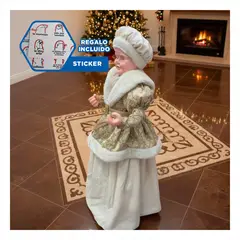 SKYBLOO - Muñeco Mama Noela de Uso en Sala de Estar en Dorado Y+Regalo Sticker