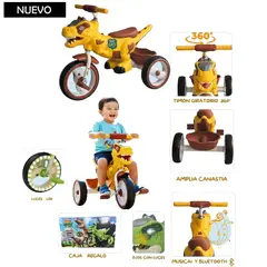 VOYAGE - Triciclo Dino Rex Musical y Luces Amarillo