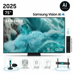 SAMSUNG - TELEVISOR 75 QLED Q7F Vision AI Smart TV 2025 + Rack fijo + Antena digital