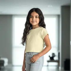 GENERICO - Polo Amarillo Pastel Manga Corta Niña 100% Algodón - Angela Kids