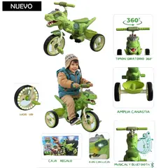 VOYAGE - Triciclo Dino Rex Musical y Luces Verde