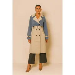 AMARELLY - TRENCH ESTILO GABARDINA PARA DAMA ZIO