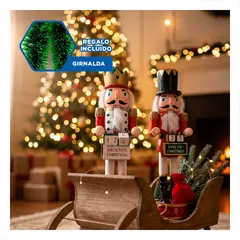 SKYBLOO - Set Festivo de Cascanueces con Sombrero y Corona con Calendario Tradicional Y+Guirnalda Nav