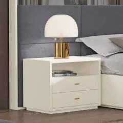 TU MESITA - Velador Mesa de Noche Singer Color Blanco