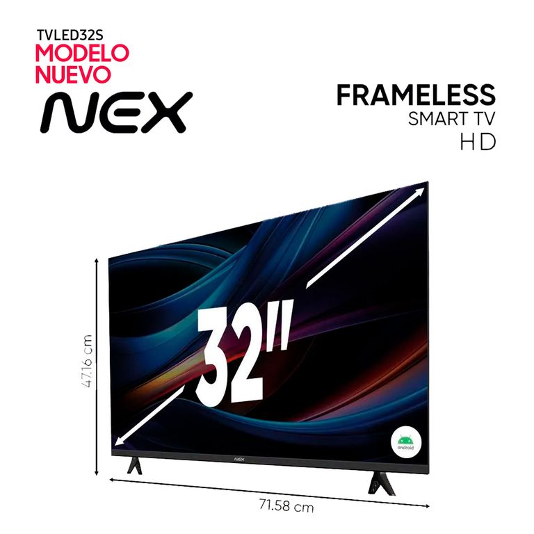 Televisor Nex 32 Pulg LED HD Smart TV TVLED32S