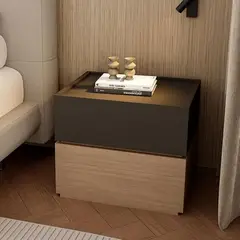 TU MESITA - Velador Moderno Lara 2 Cajones NegroEspresso