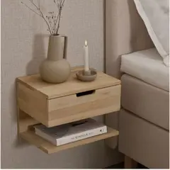 TU MESITA - Velador Flotante Moderno Edy 1 Cajón Rovere