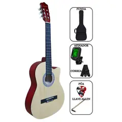 SOUND STAR - Guitarra Acústica Natural 39″ nylon con funda Afinador Correa pua