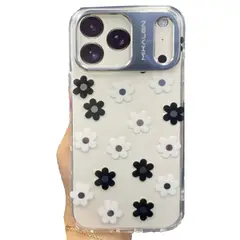 CASE - Mikalen Para Phone 17 Pro Max Flores Negros y Blancos