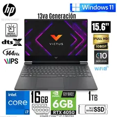 HP - Laptop Victus 15-FA2012LA Intel Core i7-13620H 16GB RAM 1TB SSD RTX 4050-6GB 156 FHD 144Hz