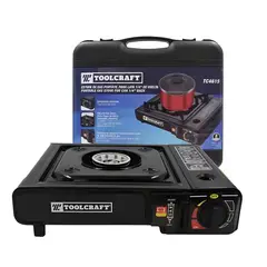 TOOLCRAFT - Cocina Estufa de Gas Portatil Encendido Electrónico para Campamento