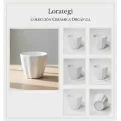 NACIONAL - Macetero de Cerámica Esmaltada Ondas Lorategi Brillo Superior