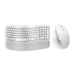 LOGITECH - Kit De Teclado Wave Keys y Mouse Lift Vertical Bt Blanco