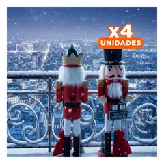 RYBIU IMPORT - Pack4 Conjunto de Cascanueces con Sombrero y Corona con Calendario Decorativo Y+Regalo Sticker