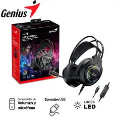 GENIUS - Audífono GX HS-GX580U Gaming USB RGB con Micrófono Negro