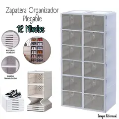 GENERICO - Organizador Acrílico Plegable de Zapatos - 12 Cajones