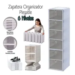 GENERICO - Organizador Acrílico Plegable de Zapatos - 6 Niveles