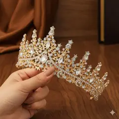 GENERICO - CORONA DE PRINCESA PARA NOVIA - COLOR ORO PLATA