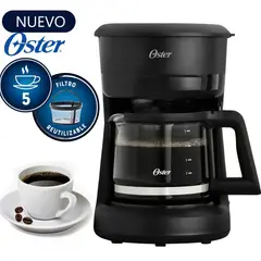 OSTER - Cafetera 5tz de Filtro reutilizable BVSTDCS51B Negra