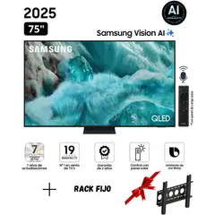 SAMSUNG - TELEVISOR QLED 75 QN75Q7FAAGXPE VISIÓN AI SMART TV + RACK FIJO