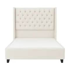 GENERICO - Cama Tapizada Confort Capitoné Ivory 1.5 Plz