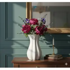 NACIONAL - Florero Angulado Alto de Cerámica Estilo Moderno y Elegante