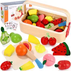 GENERICO - Set De Canasta De Frutas De Madera