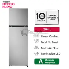 LG - Refrigeradora 264 LT No frost VT26BPY Plateada