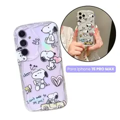 SNOOPY - CASE IPHONE 15 PRO MAX - DISEÑO 3D WAVE
