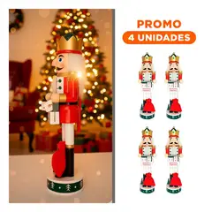 GENERICO - Pack4 Cascanuez con Diseno de Corona y Calendario Navideno para Repisa