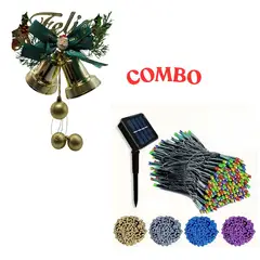 OEM - Luz con Panel Solar Navideño de 10 Metros + CAMPANA