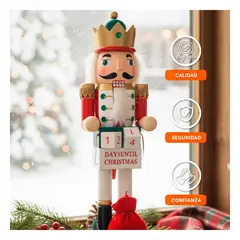 GENERICO - Cascanuez Navideno con Corona y Calendario Decorativo para el Hogar