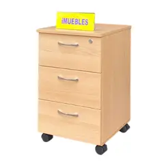 TEMEL - Gavetero para Oficina color Haya – 3 Cajones – SAHIP –
