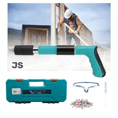 GENERICO - Pistola para Clavos 2.0 + 10 Clavos Acero Uso Doméstico Profesional JS