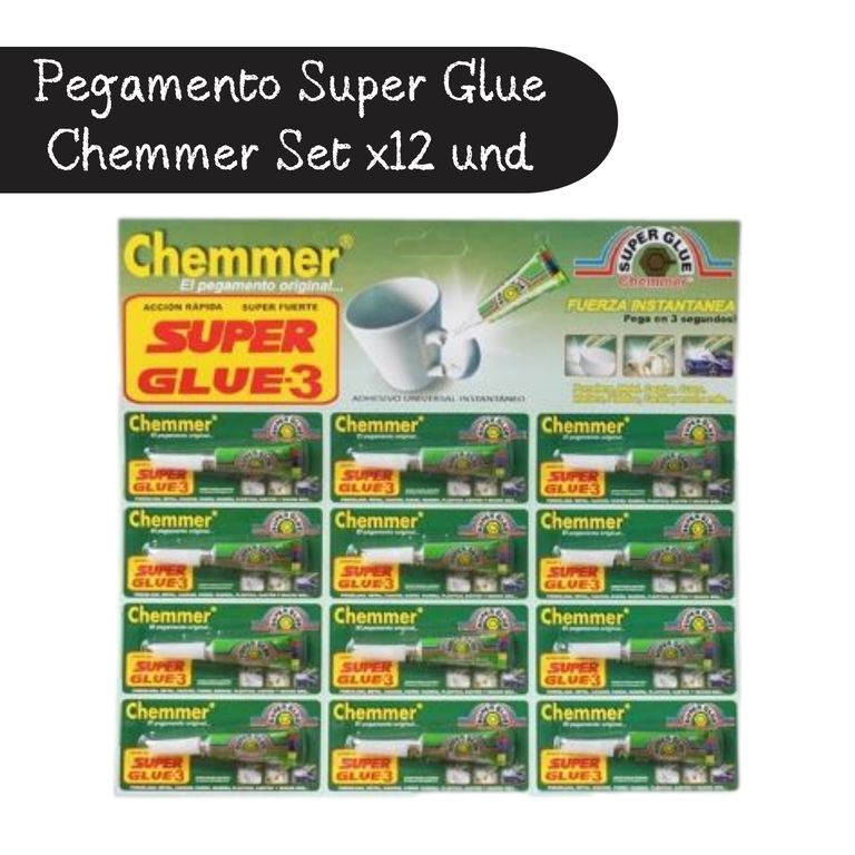 PEGAMENTO CHEMMER SUPER GLUE 12 UNDS