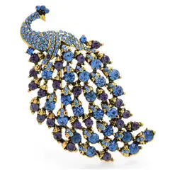 LA TIENDA 88 JOYAS Y ACCESORIOS - La Tienda 88 - Broche Prendedor de pecho mujer pavo real - Azul