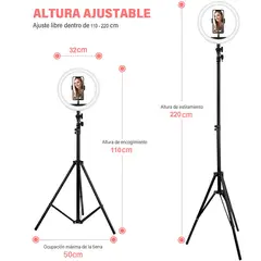 WESTOR - Trípode Aro de Luz LED Blanco BD-330