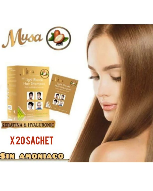 SHAMPOO TINTE MUSA RUBIO CLARO ANTICANAS X20 SACHETS