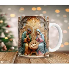 GENERICO - Taza Navideña Nacimiento blanca 11 onzas