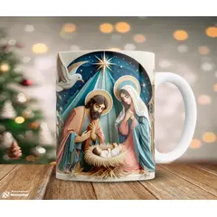GENERICO - Taza Navideña Nacimiento 2 blanca 11 onzas