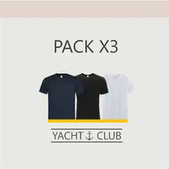 GENERICO - Pack 3 Polos Algodón Hombre Yacht Club