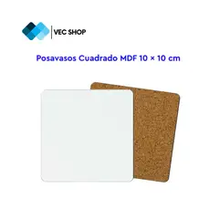 GENERICO - Posavasos Cuadrado 10x10cm Insumos de Sublimación x50und