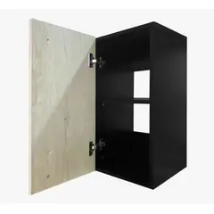 NACION MUEBLES - CÓMODA KEKA COLOR NEGRO Y ENCINO