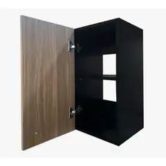 NACION MUEBLES - CÓMODA KEKA COLOR NOGAL Y NEGRO