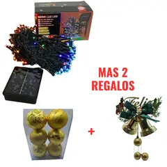 OEM - Luz con Panel Solar Navideño de 10 Metros + 2 REGALOS