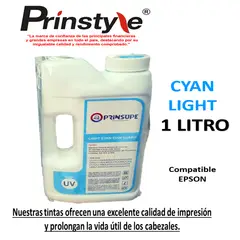 PRINSTYLE - TINTA DE 1 LITRO EPSON PRINSUPE COMPATIBLE- ULTRA UV CYAN LIGHT