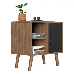 NACION MUEBLES - CÓMODA ITDORI COLOR MARRÓN Y NEGRO