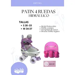OKA - PATIN 4 RUEDAS HIDRAULICO LILA Y GRIS TALLA M 34 - 37