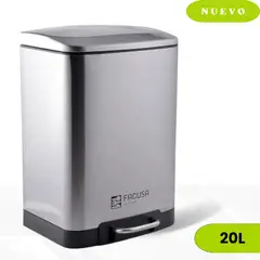 FACUSA - Papelera Con Pedal 20L Acero Inoxidable 34X30.5X45.5Cm.